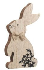 Zajac drevený s čiernym dekorom na postavenie 7,5 x 14,5 cm