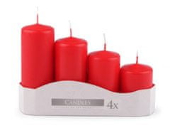 Adventné sviečky zostupné - červená mat