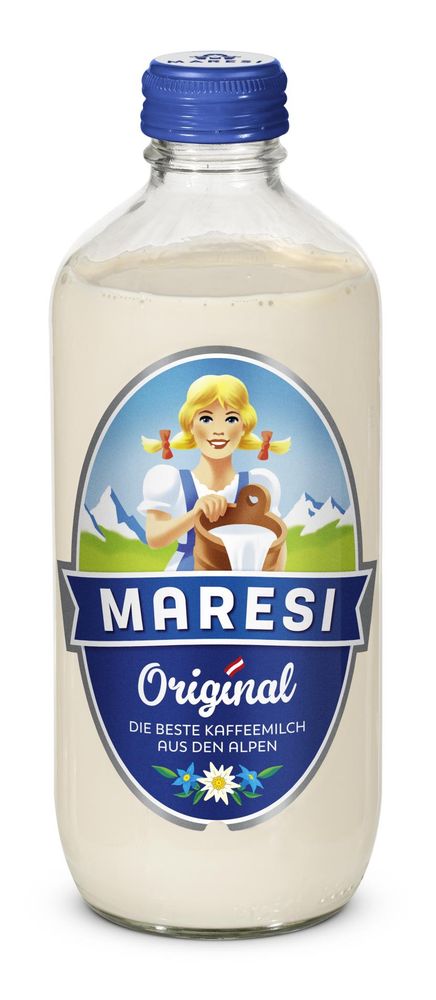 WEBHIDDENBRAND Zahustené mlieko Maresi - nesladené, 7,5%, sklo, 500 g