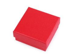 Škatuľka na šperky 7x7 cm - červená trblietavé