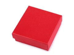 Škatuľka na šperky 9x9 cm - červená trblietavé