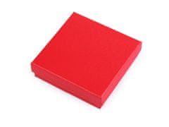 Škatuľka na šperky 11x11 cm - červená trblietavé