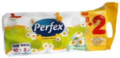 Toaletný papier Perfex - 3vrstvový, harmanček, 10 roliek