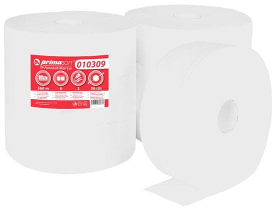 Primasoft Toaletný papier Prima Soft Jumbo - 2 vrstvový, 6 roliek