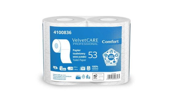 Velvet CARE Toaletný papier Velvet Professional - 2 vrstvový, 53 m, 4 rolky