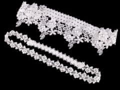 Svadobný podväzkový set čipkový s perlami - biela