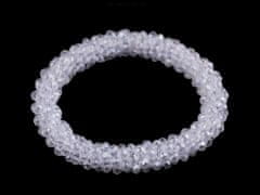 Náramok / gumička z brúsených korálikov - crystal