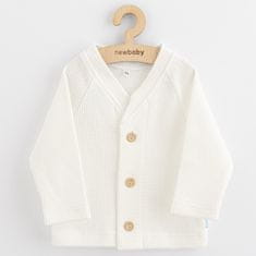 NEW BABY Dojčenský kabátik na gombíky Luxury clothing Oliver biely - 56 (0-3m)