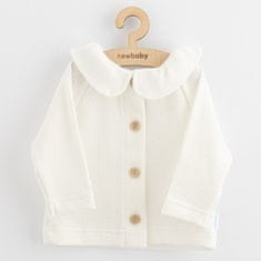 NEW BABY Dojčenský kabátik na gombíky Luxury clothing Laura biely - 86 (12-18m)
