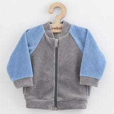 NEW BABY Dojčenská semišková mikina Suede clothes šedo modrá - 62 (3-6m)