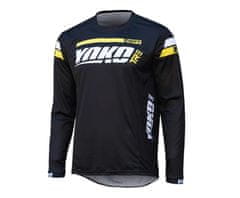 YOKO Motokrosový dres TRE čierna/žltá L