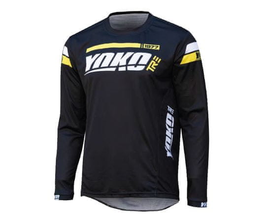 YOKO Motokrosový dres TRE čierna/žltá 3XL