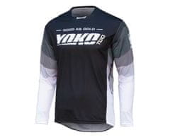 YOKO Motokrosový dres TWO čierno/bielo/šedý XXL