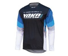 YOKO Motokrosový dres TWO čierno/bielo/modrý S