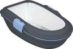 Trixie WC BERTO - dvojitá nádoba se sítem 59x39x22 cm, - šedá/pastelově modrá/žulová