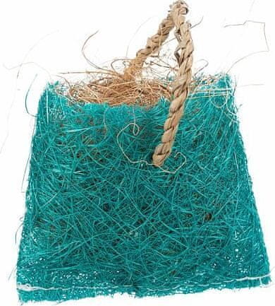 Trixie Taštička s kokosovým vláknem - hračka pro hlodavce, sisal, 10 x 13 cm, modrá