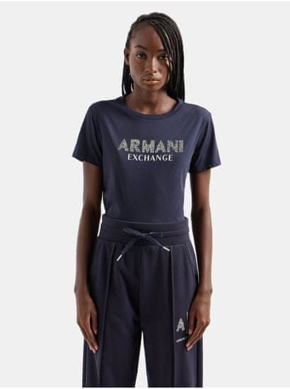 Armani Exchange Tmavomodré dámske tričko Armani Exchange