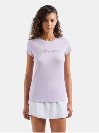 Armani Exchange Svetlo fialové dámske tričko Armani Exchange
