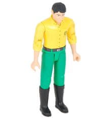 BRUDER BWORLD Figurka John Deere žluté triko, zelené kalhoty