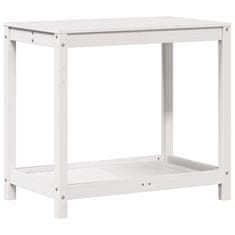 Vidaxl Stôl na presádzanie s policou biely 82,5x50x75 cm borovica