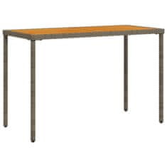 Vidaxl Záhradný stôl s akáciovou doskou sivý 115x54x74 cm polyratan