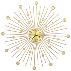 Vidaxl Nástenné hodiny zlaté 70 cm kovové