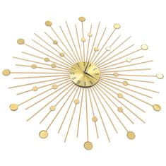 Vidaxl Nástenné hodiny zlaté 70 cm kovové