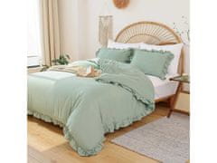 sarcia.eu Mätová posteľná súprava s volánom, posteľná bielizeň z bavlneného saténu 200x220cm