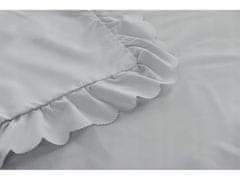 sarcia.eu Svetlosivá posteľná súprava s volánom, posteľná bielizeň z bavlneného saténu 200x220cm