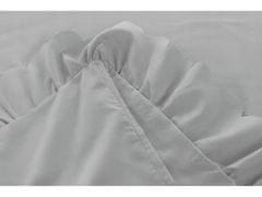 sarcia.eu Svetlosivá posteľná súprava s volánom, posteľná bielizeň z bavlneného saténu 200x220cm