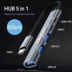 Qoltec Hub Adapter USB-C 3.1 5in1