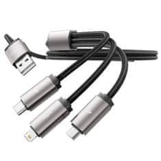 Tech-protect Ultraboost 3in1 kábel USB - Lightning / USB-C / Micro USB 3.5A 1m, sivý
