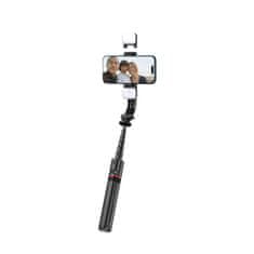 Tech-protect L05S bluetooth selfie tyč so statívom a LED svetlom, čierna