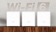 Tenda Nova EX3 (3-pack) WiFi6 AX1500 Mesh Gigabit systém, 6xGLAN/GWAN, WPA3, VPN, SMART SK aplikácie
