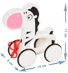 Tulimi Edukační hračka, tahací Maxi Zebra, - bílá