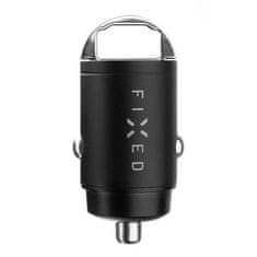 FIXED Adaptér do auta USB-C PD, USB QC 3.0, 30W - černý