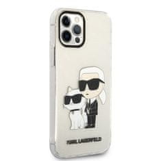 Karl Lagerfeld Kryt na mobil IML Glitter Karl and Choupette NFT na Apple iPhone 12/ 12 Pro - průhledný