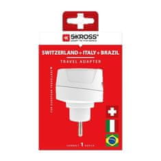 Skross Cestovní adaptér pro použití v Brazílii, Itálii a Švýcarsku