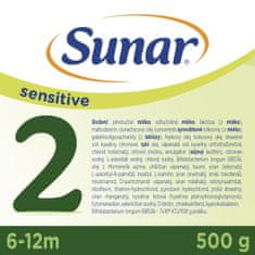 SUNAR Sensitive 2 Mlieko pokračovacie 500 g, 6m+