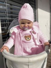 NEW BABY Dojčenský kabátik na gombíky Luxury clothing Laura ružový - 92 (18-24m)