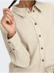 Jacqueline de Yong Béžová dámska ľanová košeľa JDY Say XL