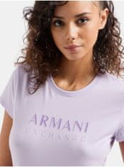 Armani Exchange Svetlo fialové dámske tričko Armani Exchange S