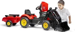 Falk Šlapací traktor 2030M Red Supercharger pedal charger s odpojitelnou vlečkou