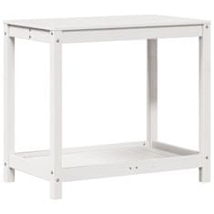 Vidaxl Stôl na presádzanie s policou biely 82,5x50x75 cm borovica