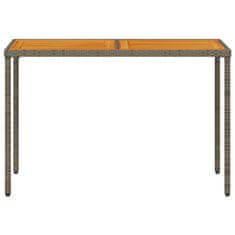 Vidaxl Záhradný stôl s akáciovou doskou sivý 115x54x74 cm polyratan