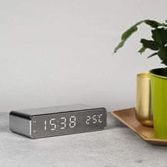 VYZIO® Univerzálne digitálne hodinky a budík s bezdrôtovou nabíjačkou do domácnosti (16 x 7,5 x 4 cm) | WICLOCK