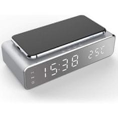 VYZIO® Univerzálne digitálne hodinky a budík s bezdrôtovou nabíjačkou do domácnosti (16 x 7,5 x 4 cm) | WICLOCK