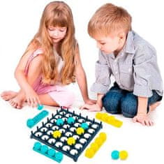 JOJOY® Spoločenská stolová hra s loptičkami pre 2 a viac hráčov (1x doska, 4x držiaky,16x loptičky, 9x kartičky so vzormi) | HOPSTAR