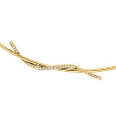 Calvin Klein Slušivý pozlátený náhrdelník s kryštálmi Crystallized Weave 35000511