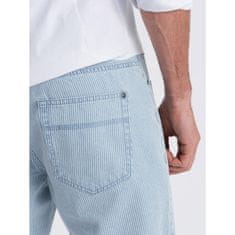 OMBRE Pánske pruhované džínsové šortky svetlomodré MDN125003 S